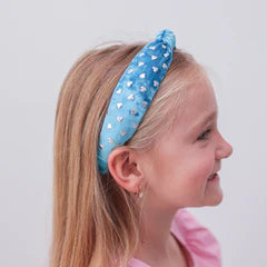 Metal Heart Studded Velvet Knot Headband by Frog Sac (for local pickup only)